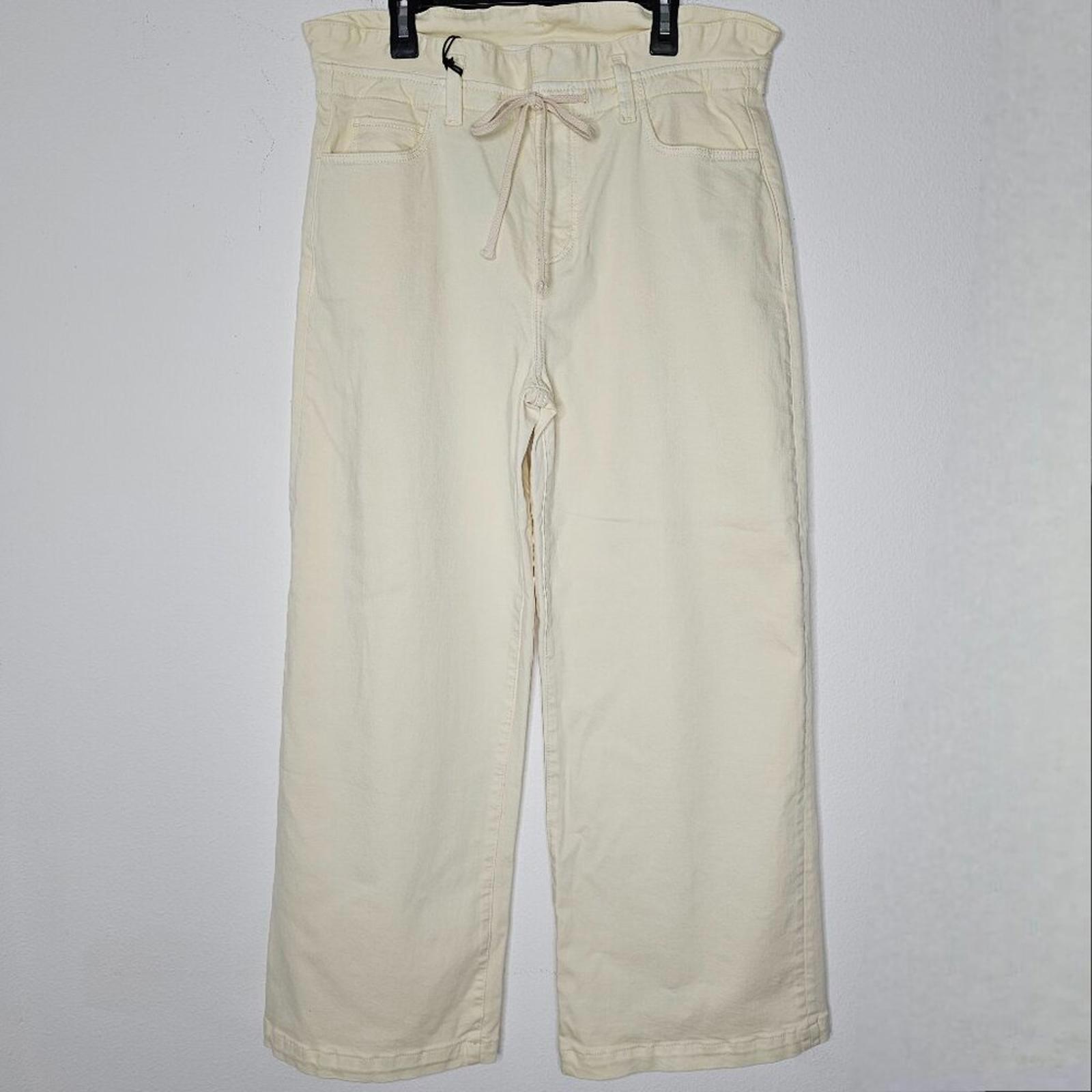 NWT Paige Women's Carly Waistband Tie Vintage Pale Daffodil Pants Size 29