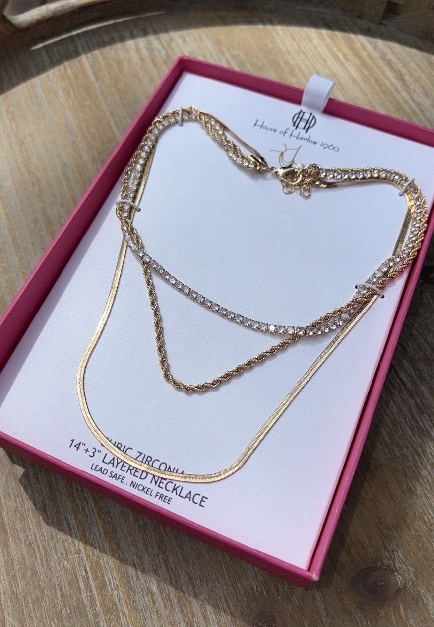 House Of Harlow 1960 14 +3 extender Layered necklace nib