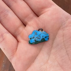 Vintage Wells 925 Sterling Silver Cloisonné Bermuda Map Pendant Charm