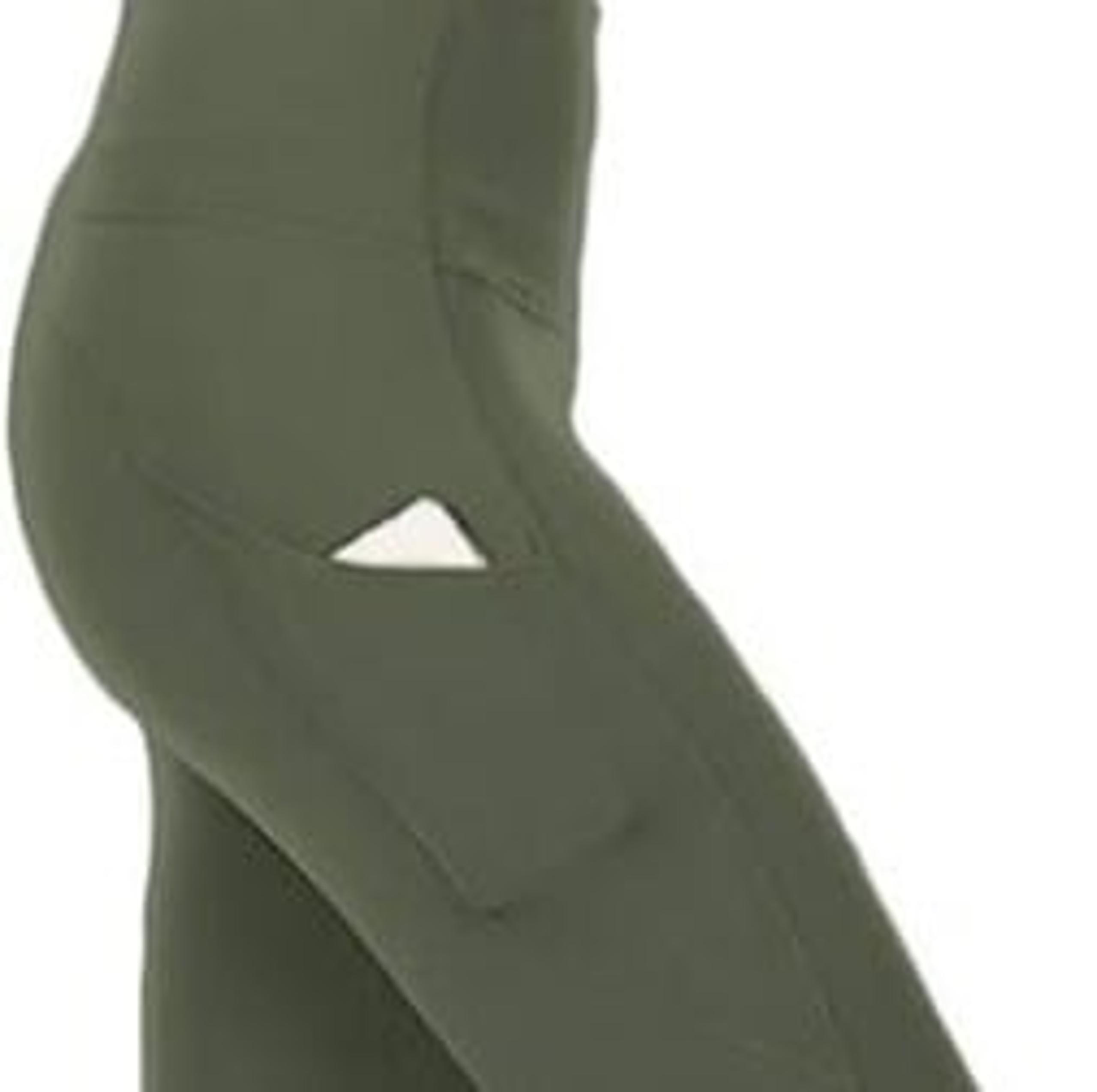 Womens Premium 240GSM  7/8 Length Active Plus Leggings w/Pockets Olive 2X