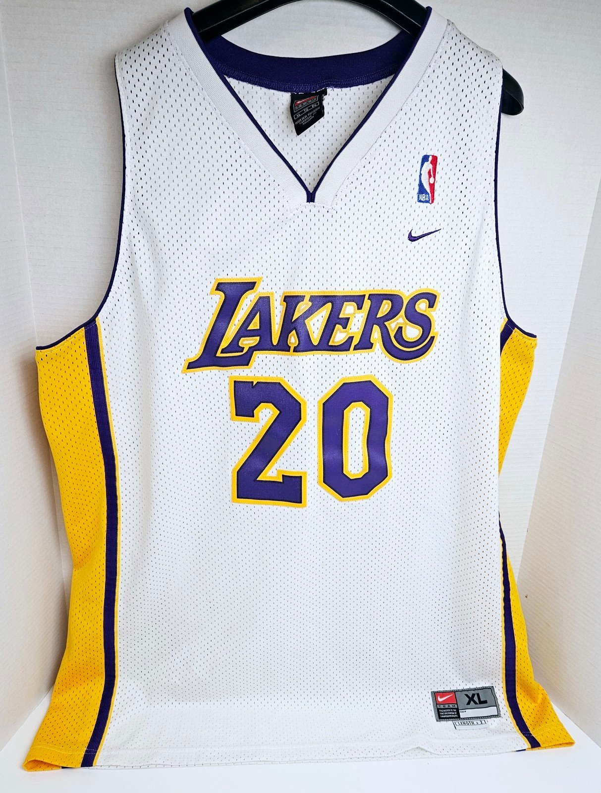 Nike NBA Authentic Los Angeles Lakers Gary Payton #20 Jersey Sz XL Length+2