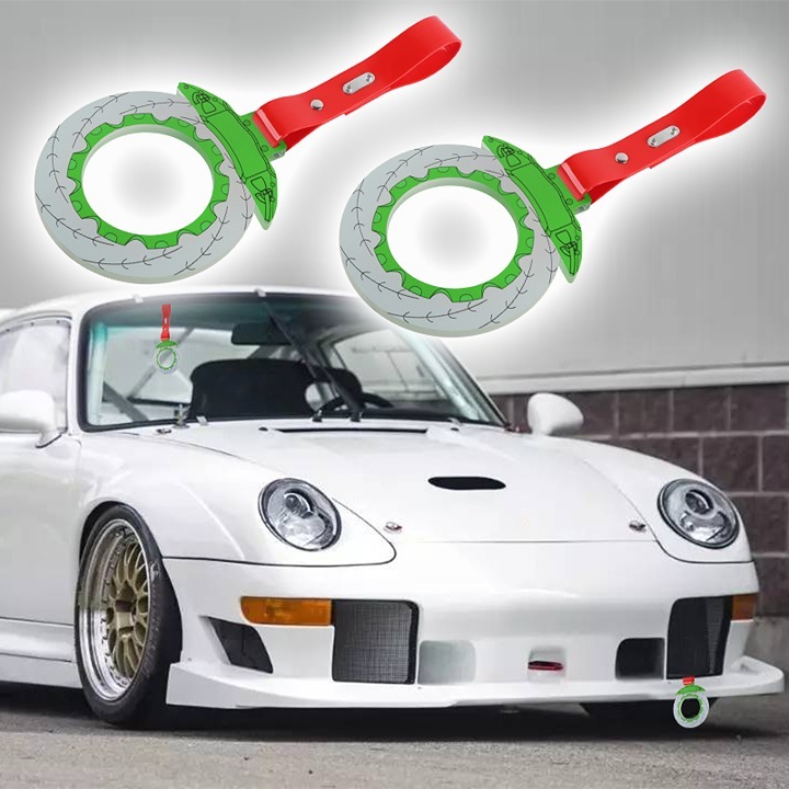 Brand New 2PCS JDM Brake Green TSURIKAWA Ring Subway Train Bus Handle Red Strap
