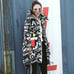 Cartoon Graffiti 3D Streetwear Art Puffer Long Winter Coat Extra deep hood M/XL