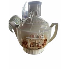 Vintage Porcelier Teapot Fireplace Cabin