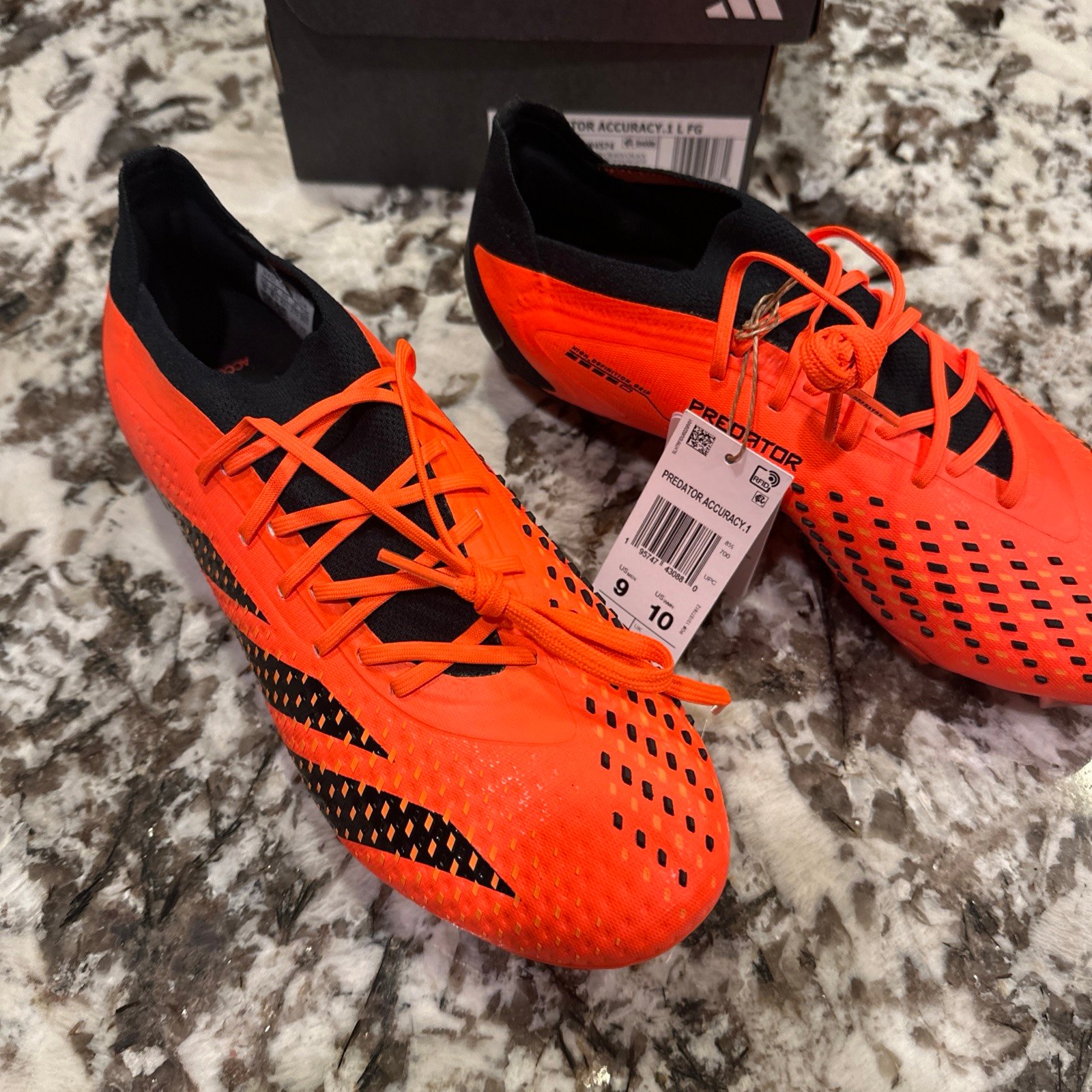 Adidas Predator Accuracy.1 FG Soccer Cleats Orange Black GW4625 Men’s Size 9
