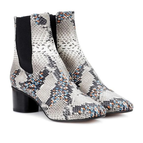 Isabel Marant / Danelya Exotic Print python ankle boots Booties 40 10