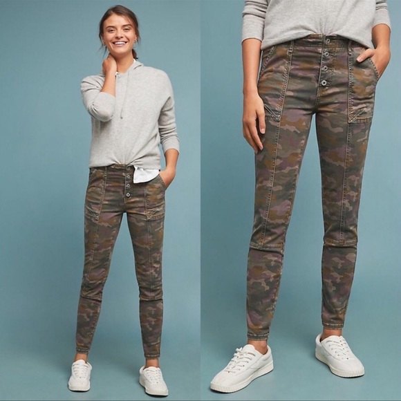 Anthropologie Jefferson Slim Utility Trousers Camo