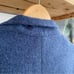 Vilagallo Blue Gray Colorblock Wool Blend Open Front Sweater Jacket