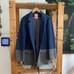 Vilagallo Blue Gray Colorblock Wool Blend Open Front Sweater Jacket
