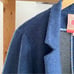 Vilagallo Blue Gray Colorblock Wool Blend Open Front Sweater Jacket