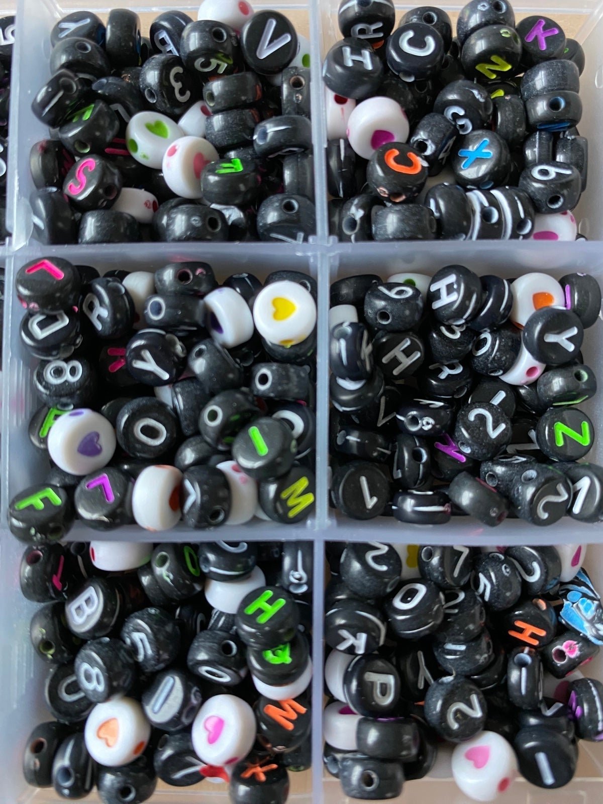 Alphabet & Numeric Acrylic Beads Charms/ Bracelet/ Necklace with 15ft HEMP CORD