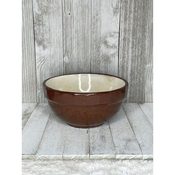 Antique Primitive Redware Glazed Pottery Bowl