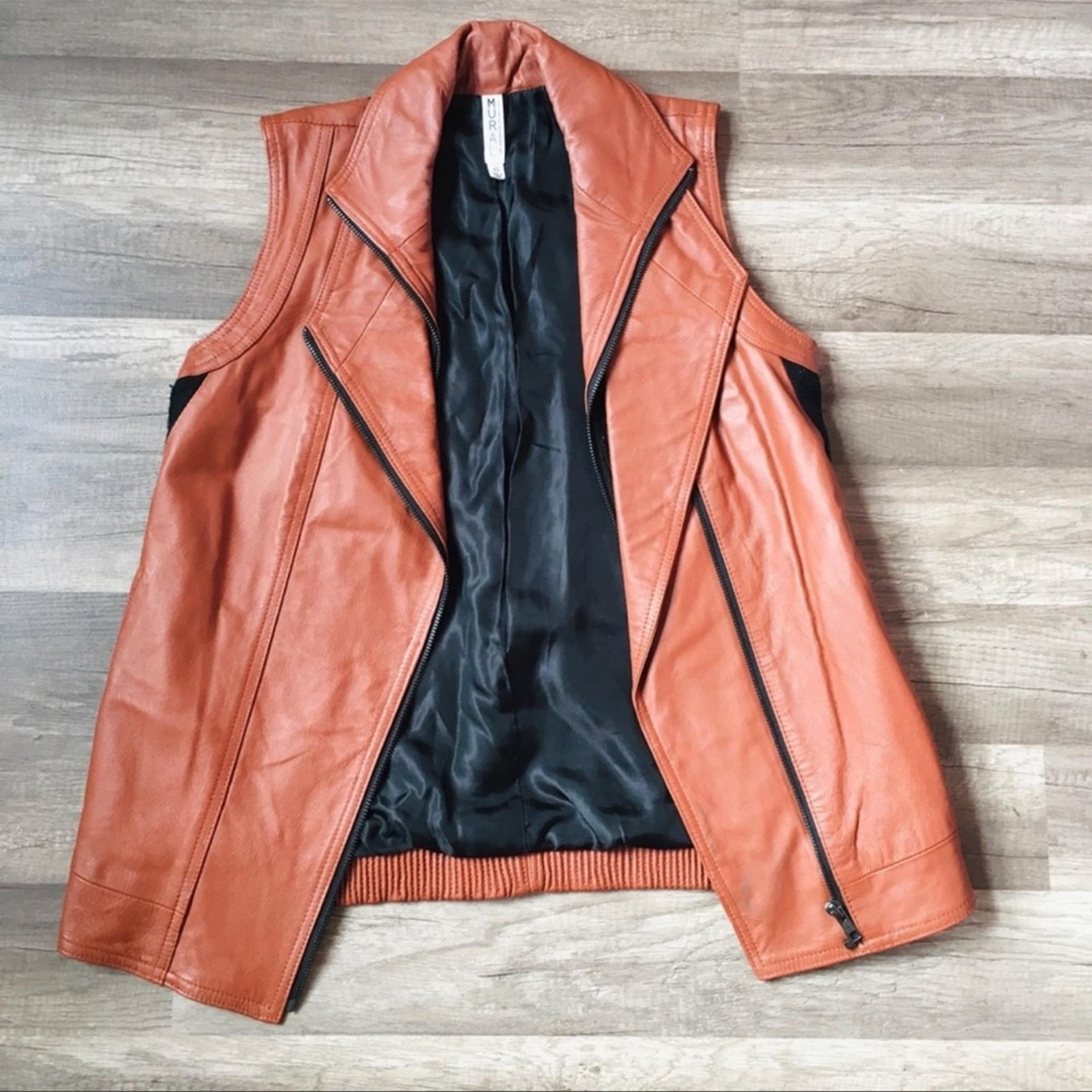 Mural Leather Moto Vest