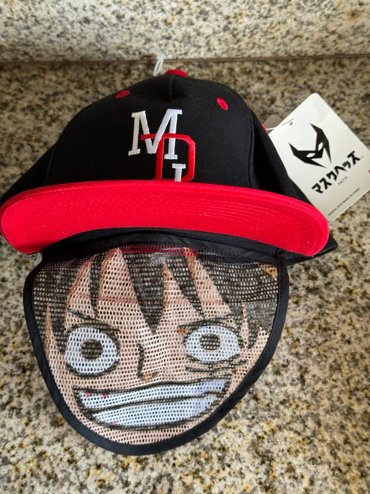 NWT One Piece Luffy Snapback Hat With Mask Original Rare Design Monkey D Luffy