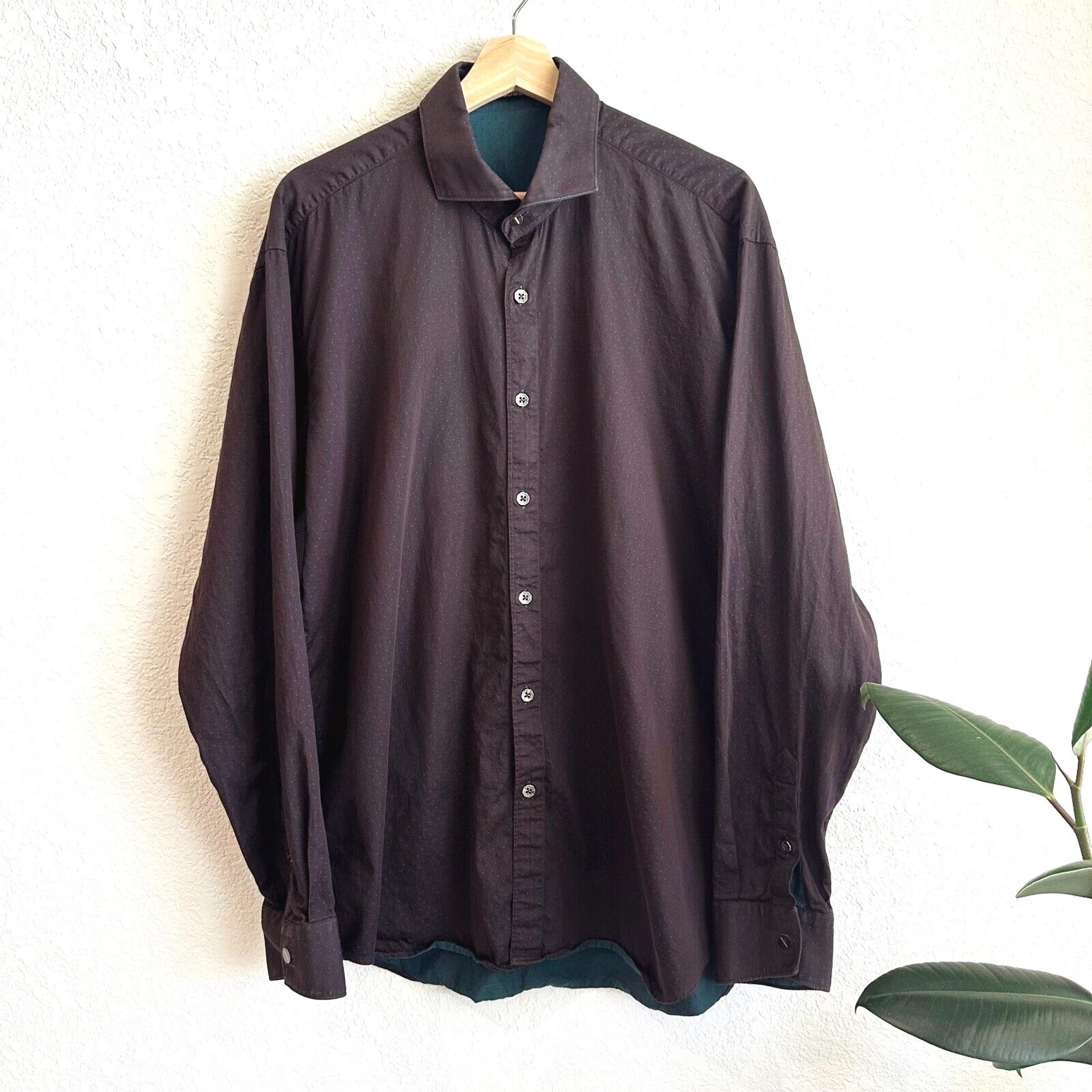 Bogosse Mens Long Sleeve Button Up Shirt Size 5, XL Polka Dot Double G Business