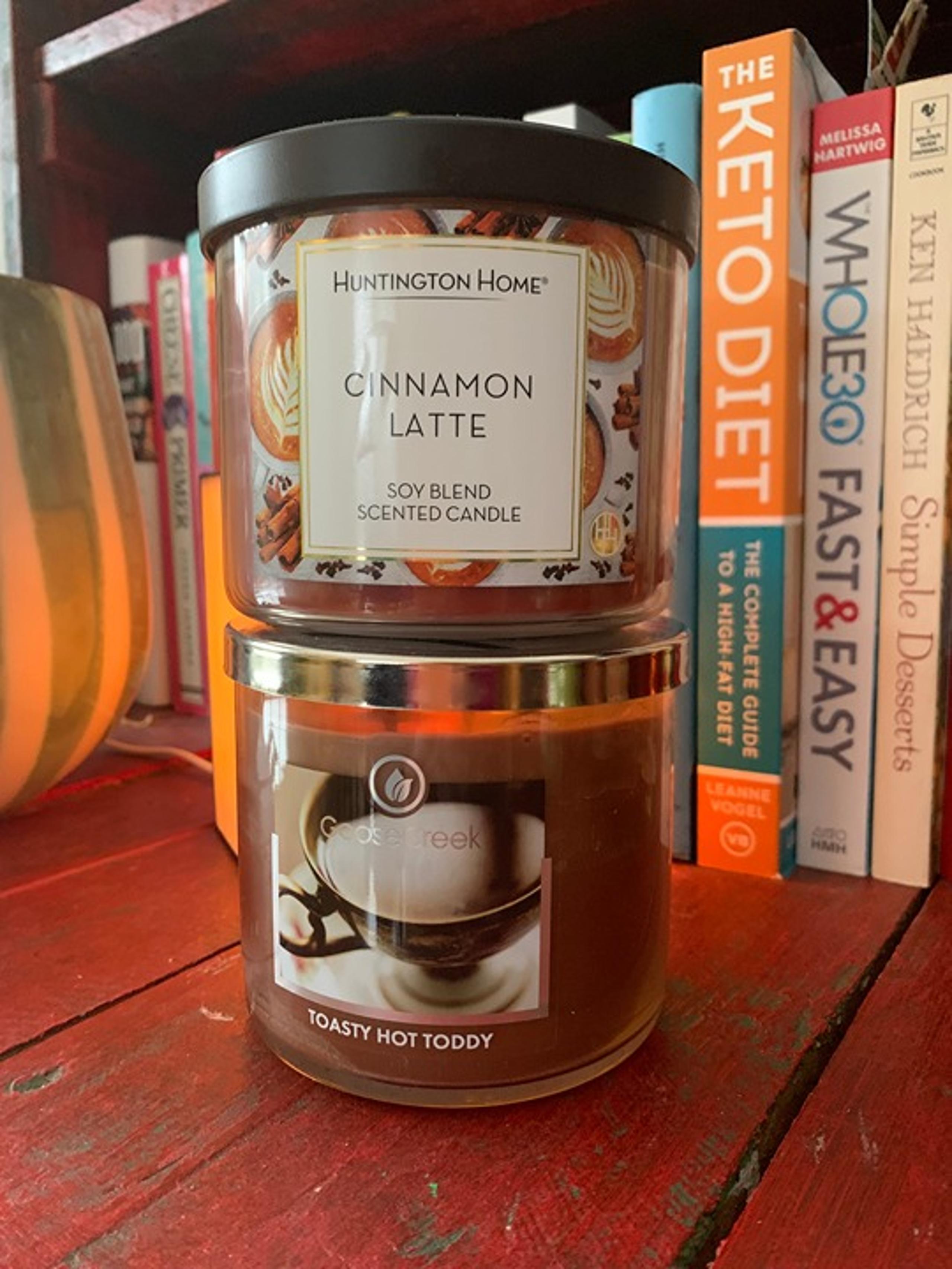 Huntington Home Cinnamon Latte and Goose Creek Toasty Hot Toddy Candles!