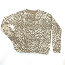 Mother The Hugger Tiger Stripe Fleece Crew Neck Sweatshirt XS