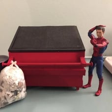1/12 Scale dumpster with 7 mini bags of trash