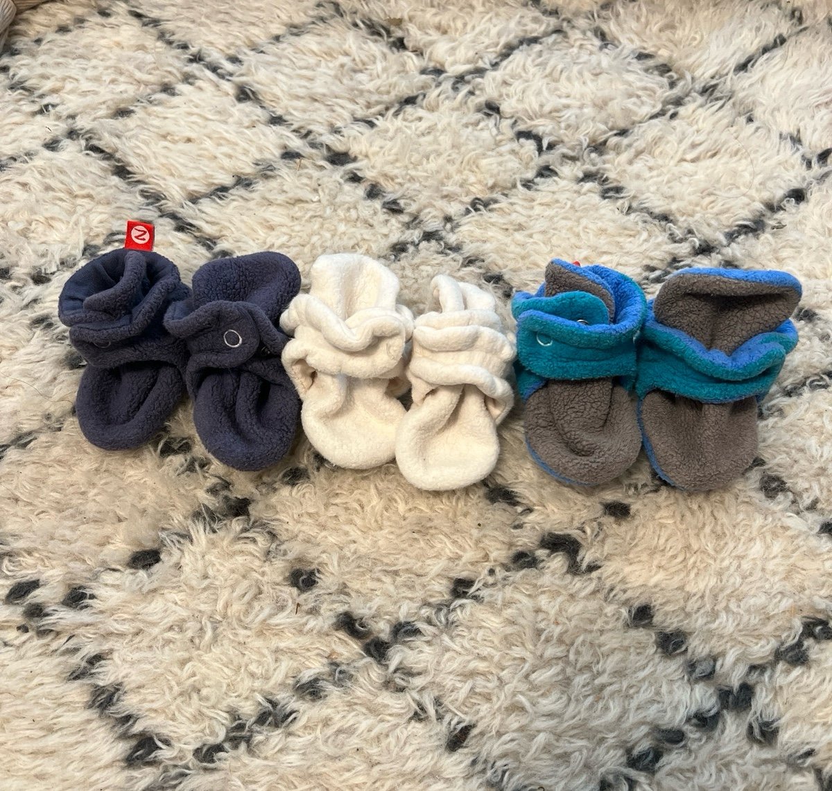 Zutano Booties 0-3 Months (lot of 3)