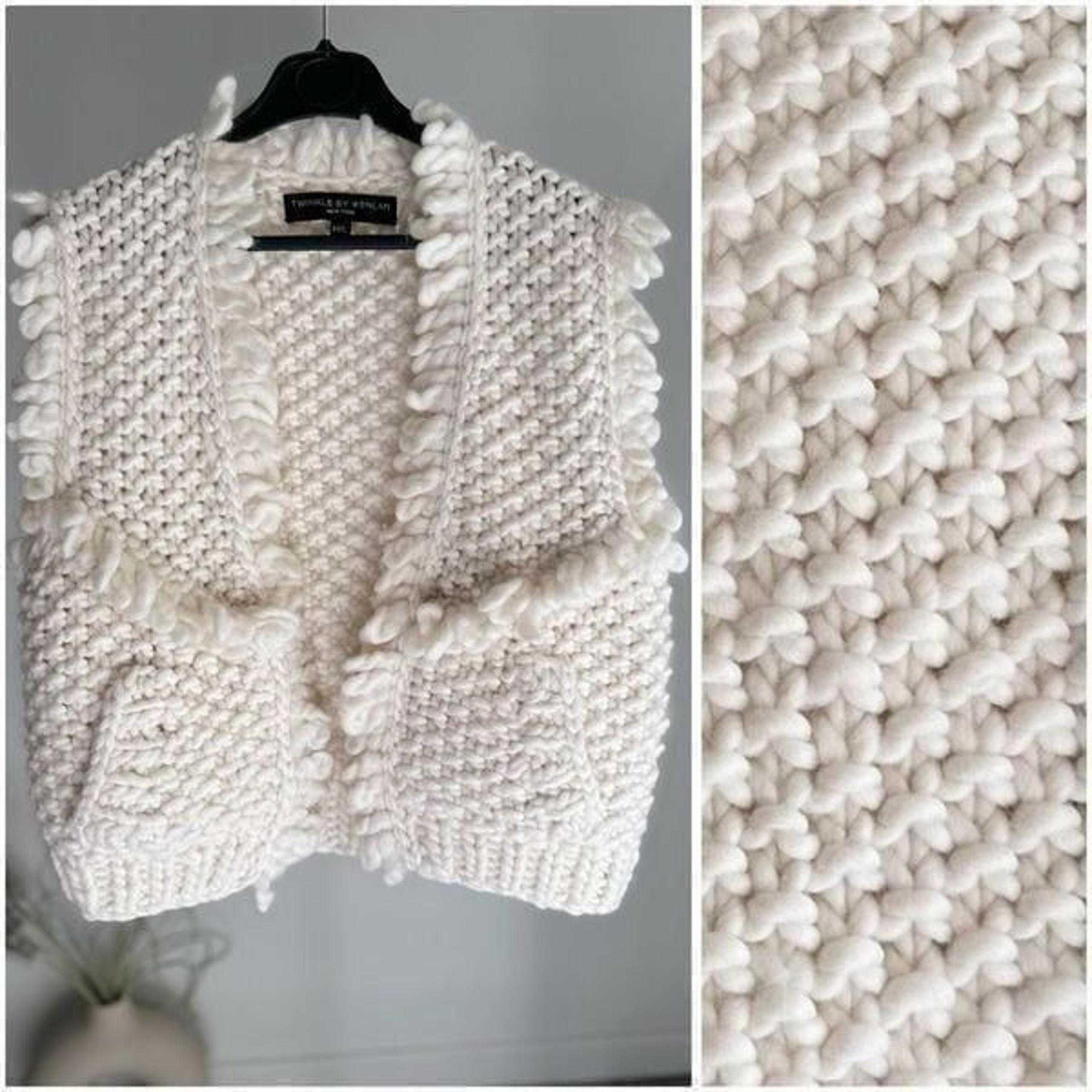 Anthropology Twinkle by Wenlan Cream 100% Wool Vest M-L