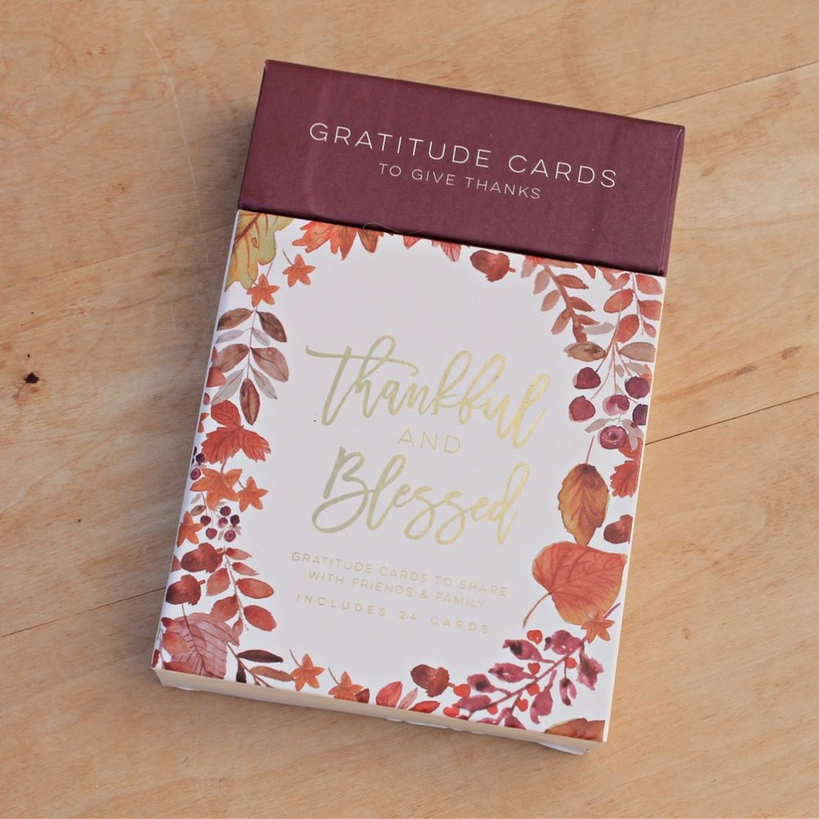 Deck of 24 Gratitude Cards Thankful & Blessed Positive Quotes