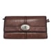 FOSSIL Vibtage Marlow Leather Flap Wallet Dark Brown Card Slots Zip Pockets