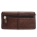 FOSSIL Vibtage Marlow Leather Flap Wallet Dark Brown Card Slots Zip Pockets
