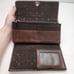 FOSSIL Vibtage Marlow Leather Flap Wallet Dark Brown Card Slots Zip Pockets