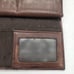FOSSIL Vibtage Marlow Leather Flap Wallet Dark Brown Card Slots Zip Pockets