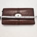 FOSSIL Vibtage Marlow Leather Flap Wallet Dark Brown Card Slots Zip Pockets