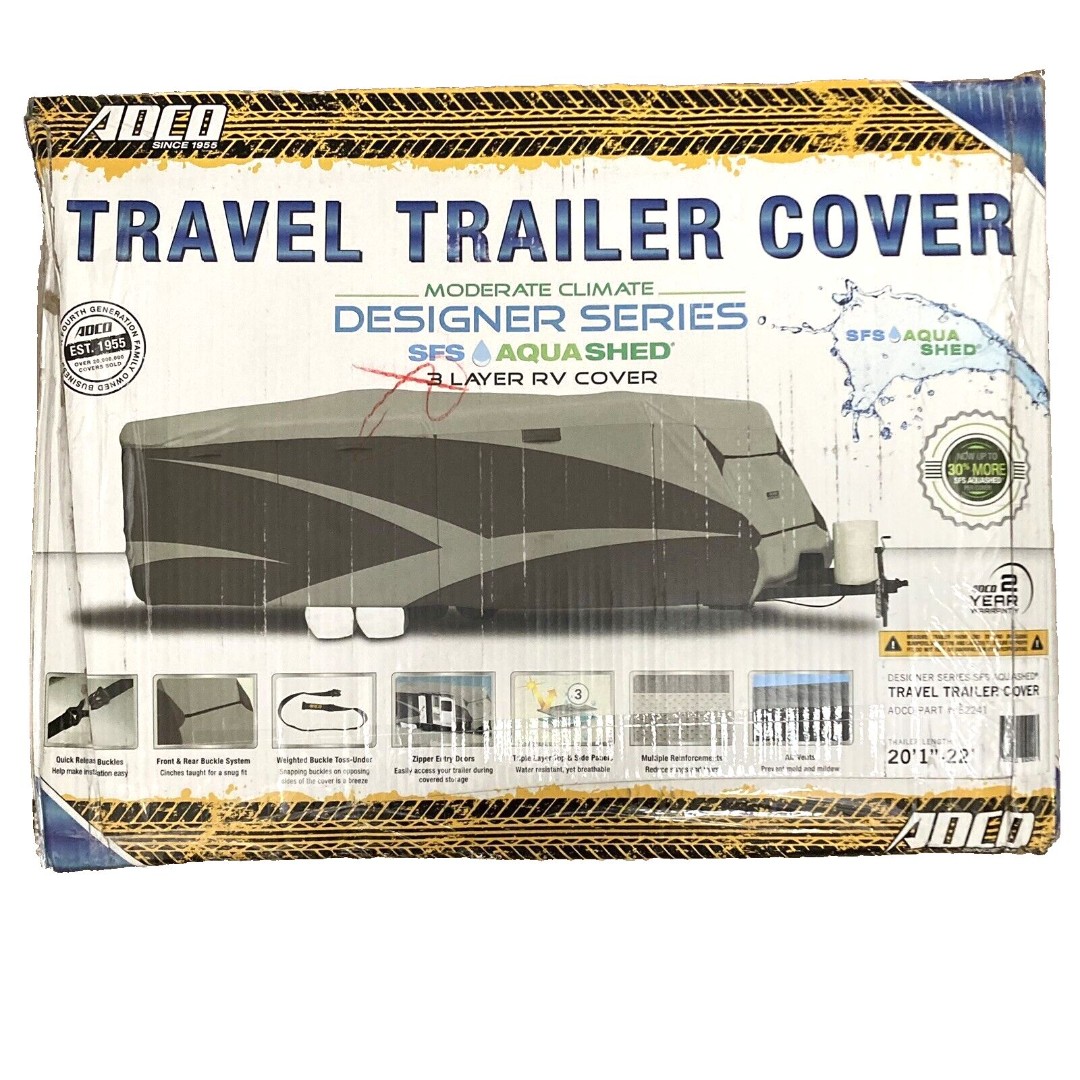 ADCO -Designer Series SFS Aquashed Travel Trailer Cover- 20' 1 -22' - 52241 -NIB
