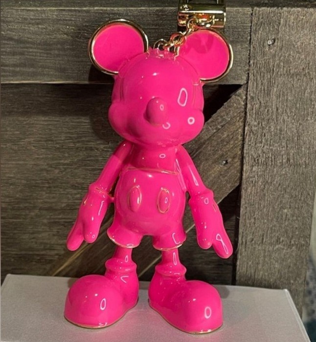 Baublebar Disney Mickey Mouse Hot Pink with Gold Trim Bag Purse Charm Keychain