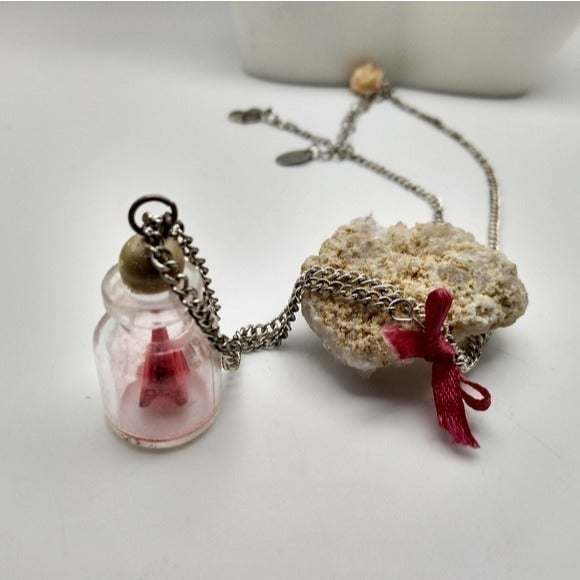 Adorable minis Eifel tower in jar necklace Paris France cute