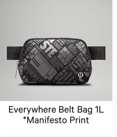 lululemon Everywhere Belt Bag 1L *Manifesto Print