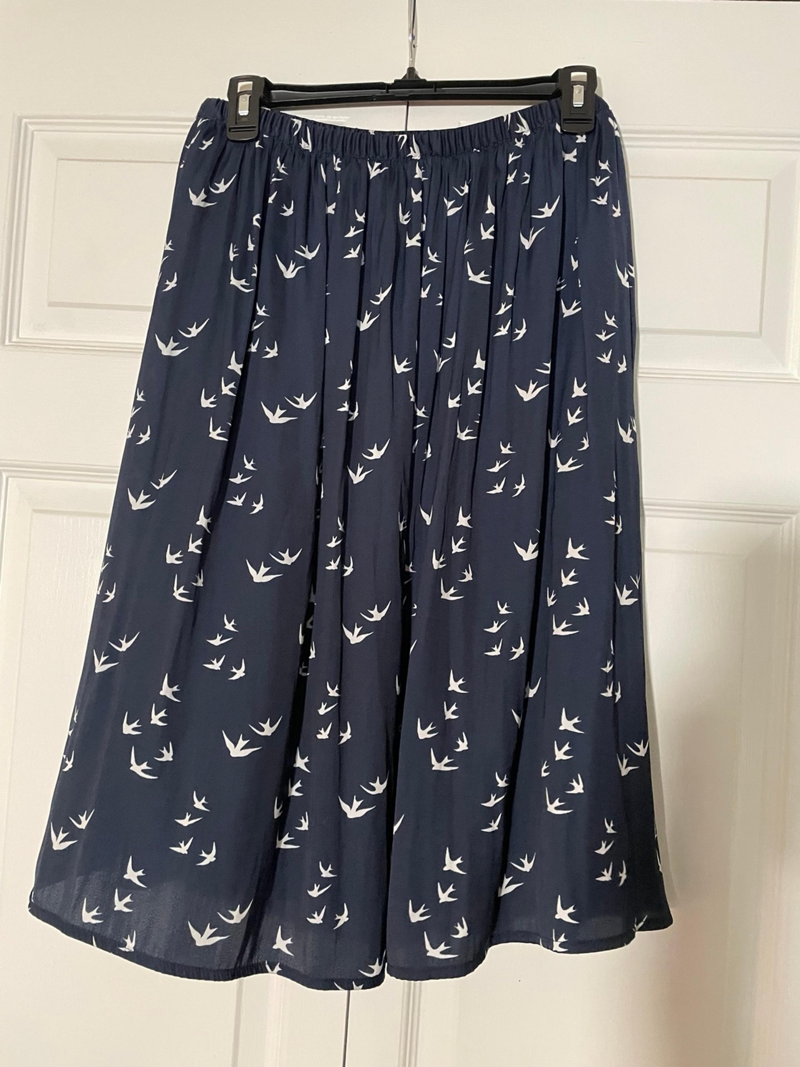 Gap Blue A-Line Bird Skirt