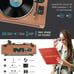 1 by ONE High Fidelity Belt Drive Bluetooth Turntable with Built-In Speakers,