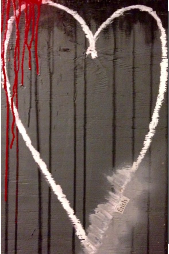 3FT Heart Love Canvas Painting