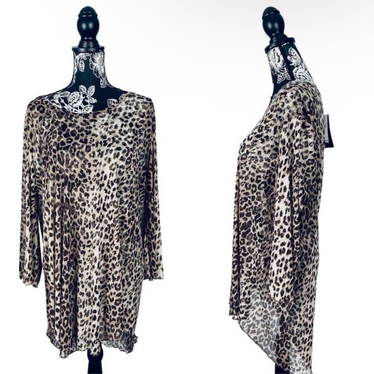 NWT Jordan Taylor beachwear leopard print swim tunic cover up size medium