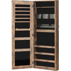 SONGMICS Jewelry Cabinet Armoire, Lockable Wall-Mounted Storage Organizer Unit w
