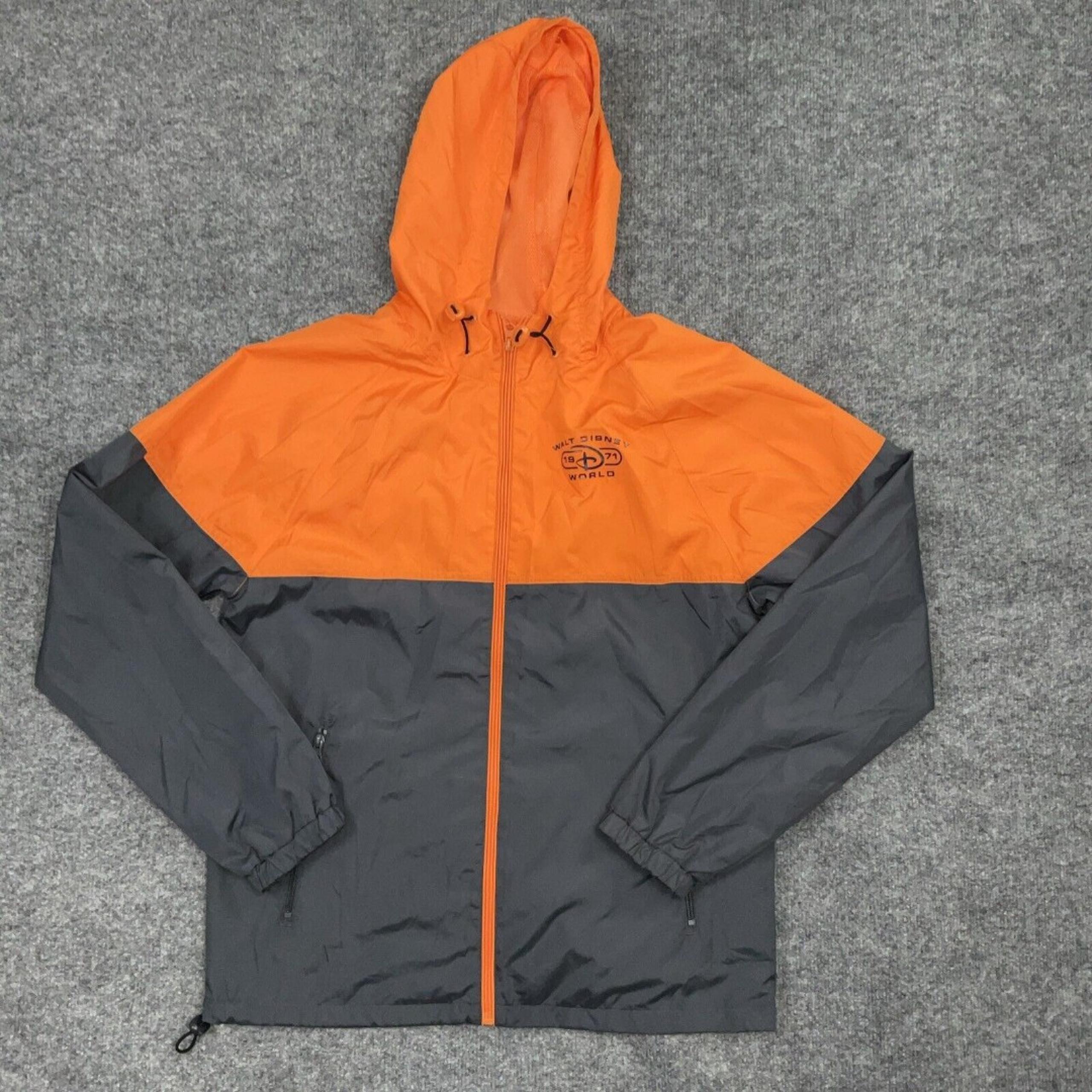 Disney Jacket  Mens Small Orange Blue Full Zip Outdoors Casual