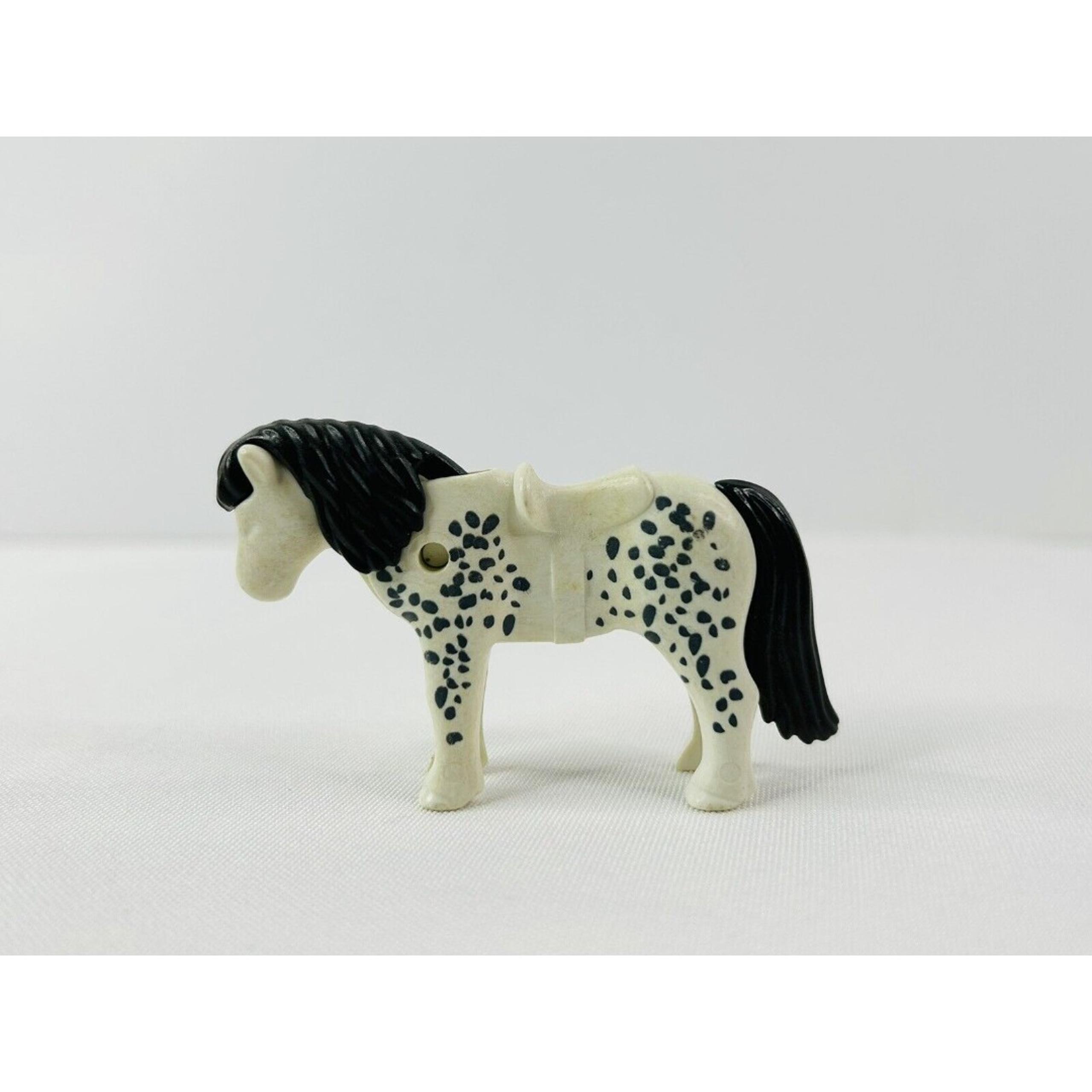 Playmobil Horse Pony Grey Spotted Appaloosa Animal Saddle