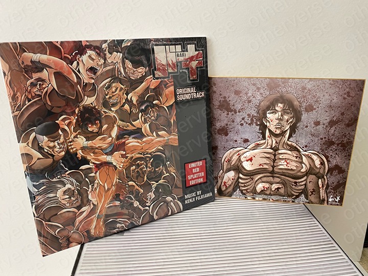 Baki Original Anime Vinyl Record Soundtrack 3 LP Red Splatter + SHIKISHI Print