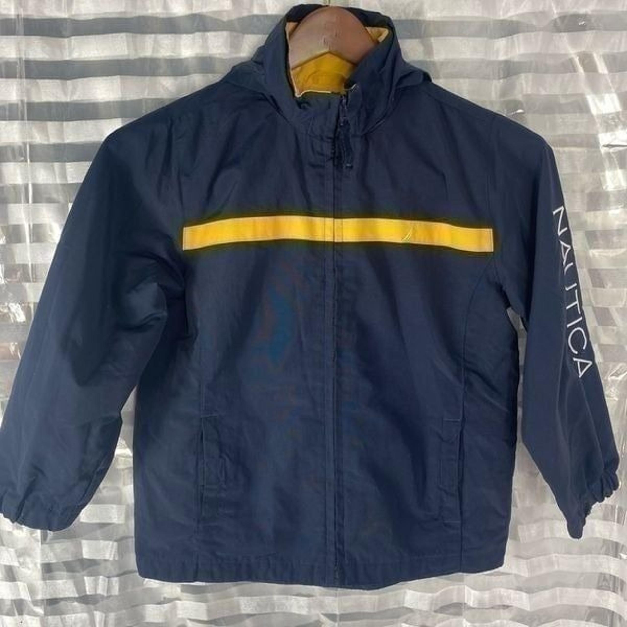 Nautica Navy/Yellow Hooded Zip Up Jacket