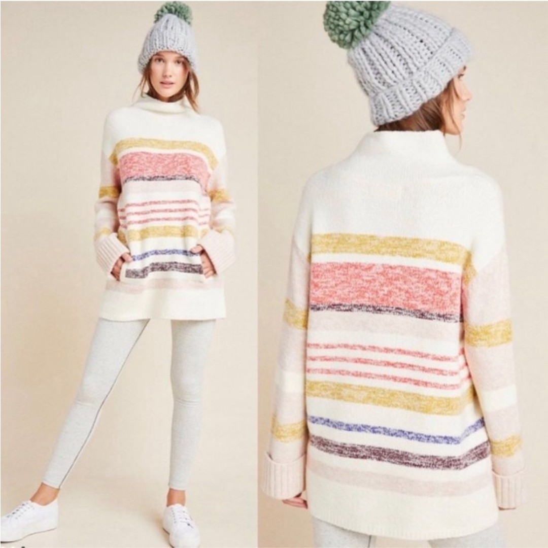 Anthropologie NEW Elana Tunic Sweater Wool Alpaca Blend Cozy Knit Size XS