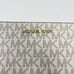 Michael Kors Jet Set Travel Double Zip Wristlet Signature PVC Vanilla/Dark Acorn