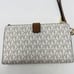 Michael Kors Jet Set Travel Double Zip Wristlet Signature PVC Vanilla/Dark Acorn