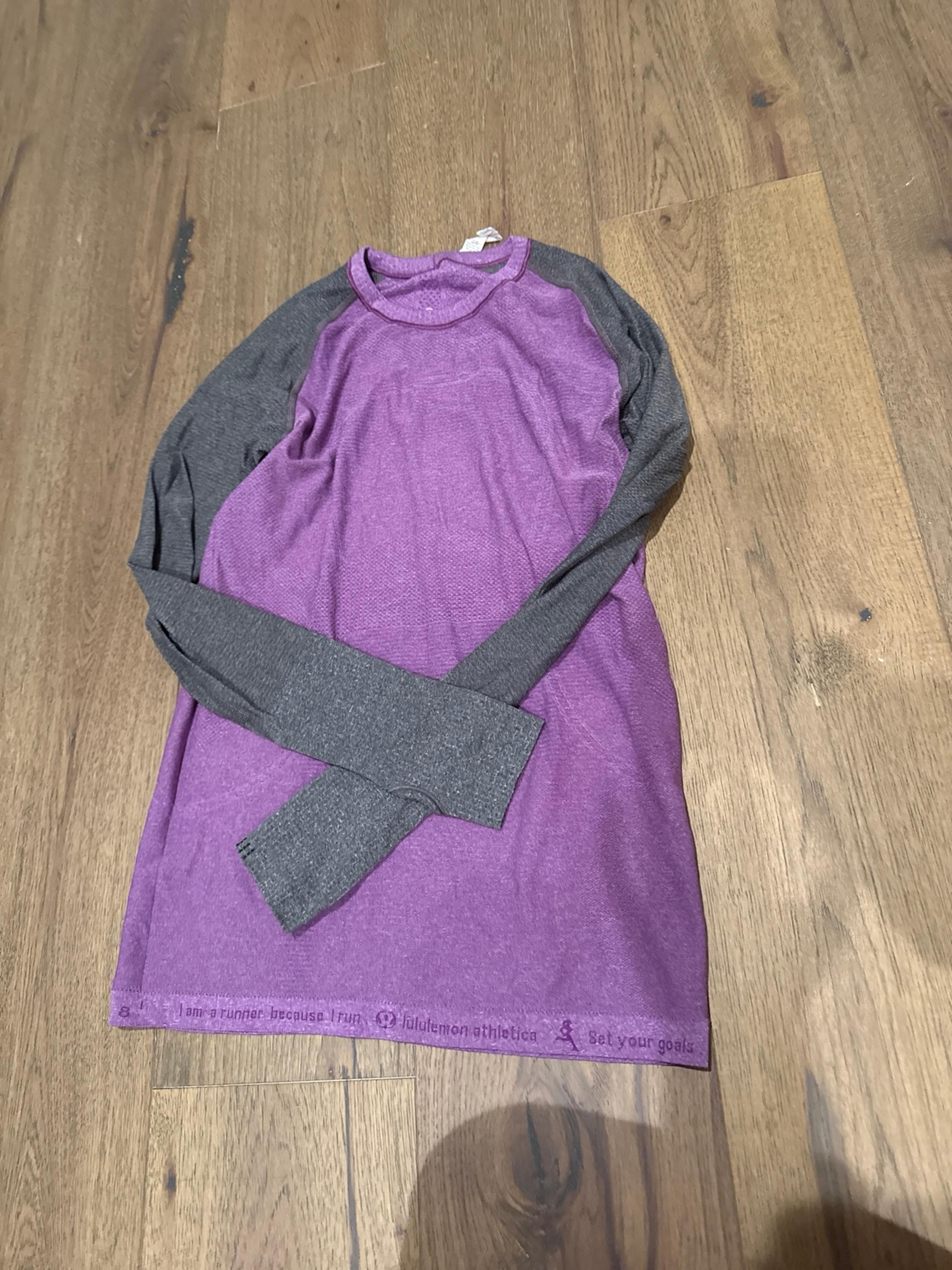 Long purple and black lulu shirt