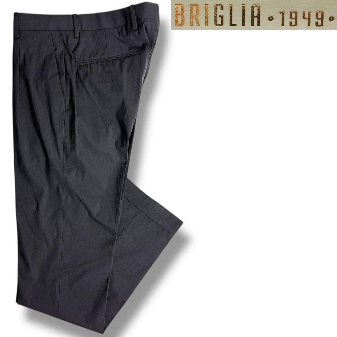 J5004 New Brilia 1949 Techno Wool 1-Pleat Slacks Black 46