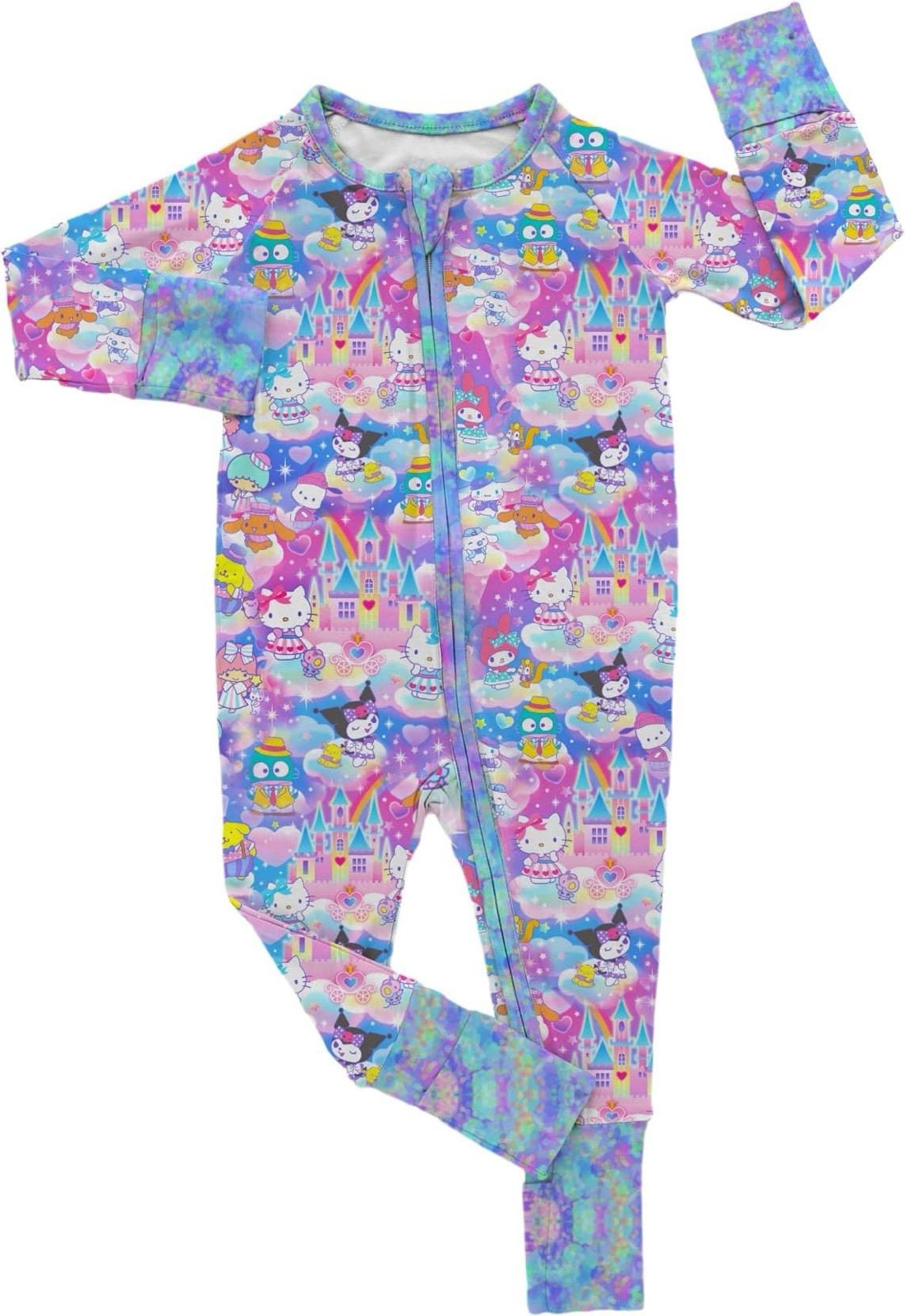 NWT Sugar Swan Hello Kitty Bamboo Long Sleeve Zippy Romper 0/3 Months
