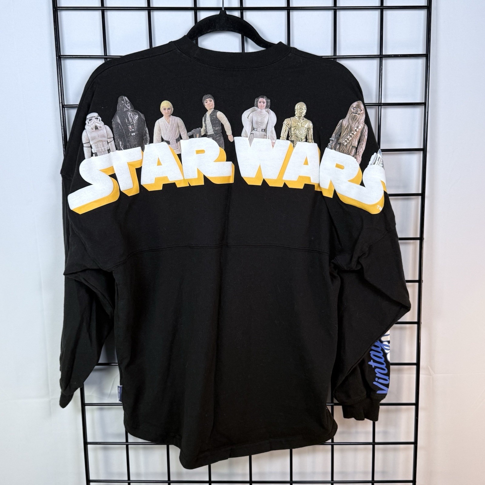 Disney Parks Star Wars Vintage Action Figure Jedi Spirit Jersey Adult S Black